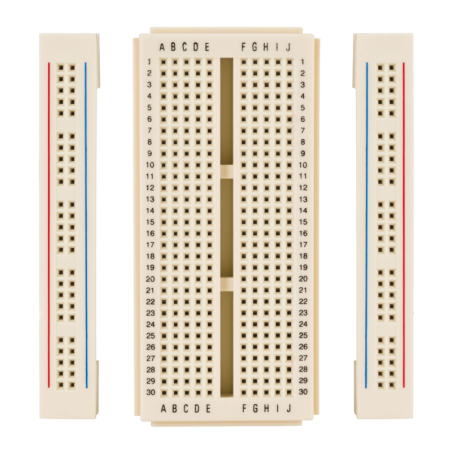 Mini-protoboard 1 bloque 2 tiras ensamble deslizable