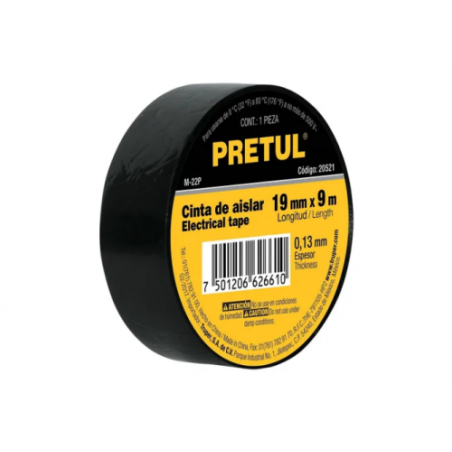 Cinta de aislar negra 9m Pretul