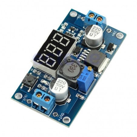 LM2596S  Módulo Fuente Step-down DC-DC 3-40 V  Azul c/ display