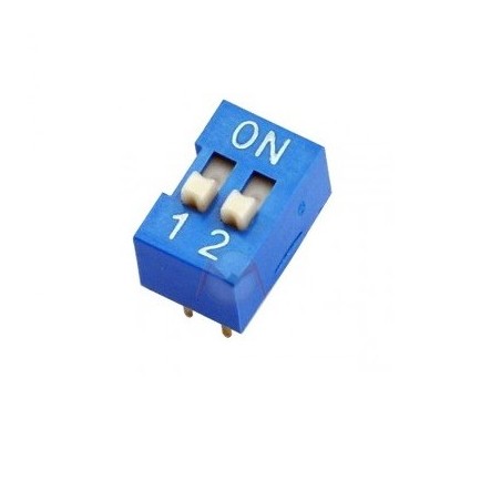 DIP SWITCH 2 POSICIONES AZUL