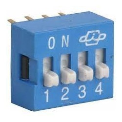 DIP SWITCH 4 POSICIONES AZUL