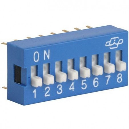 DIP SWITCH 8 POSICIONES AZUL