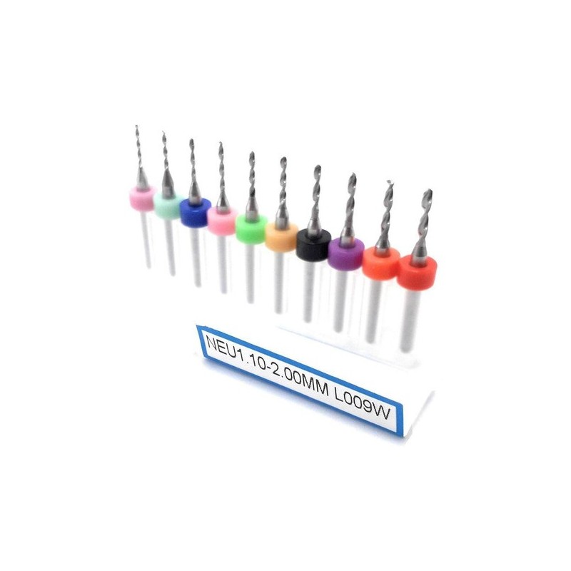 Brocas de Tungsteno 1.10 --2.00 mm    ( set 10 piezas )