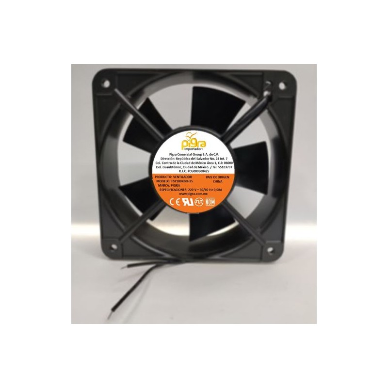 VENTILADOR PIGRA 180X180X60MM 220V
