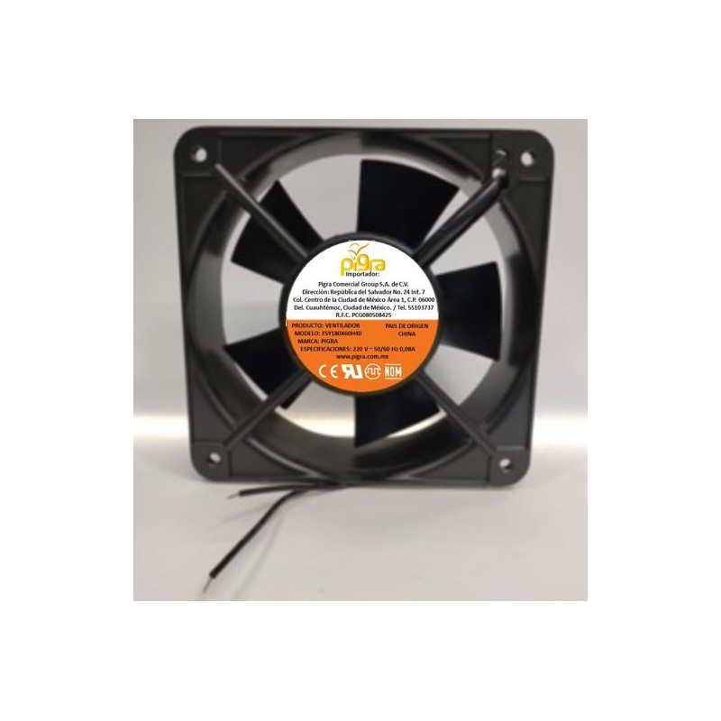 VENTILADOR PIGRA 180X180X60MM 110V