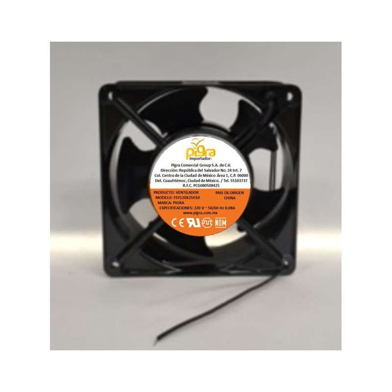 VENTILADOR PIGRA 120X120X25MM 220V